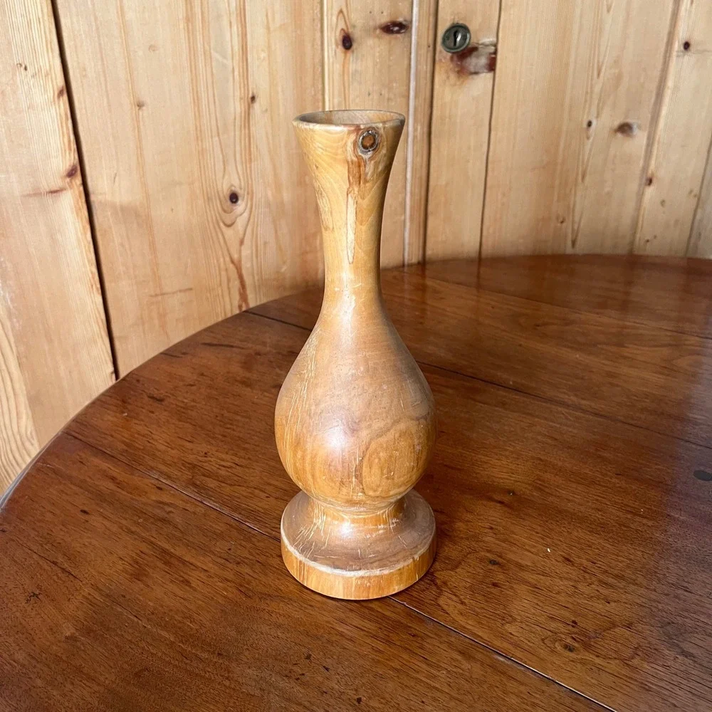 Vintage Aspen Wood Bud Vase How's Your Aspen Colorado MCM Hand Turned Decor